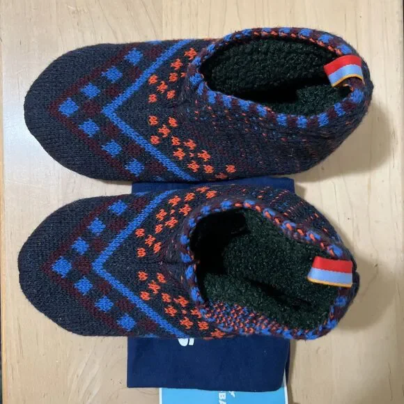 Bombas Gripper Slipper Socks Medium Fair Isle Indoor House Shoes Non Slip - Picture 3 of 6